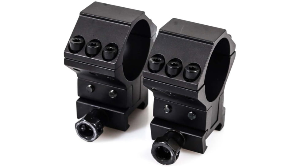 Wulf Optics WULF 40 MOA Adjustable 2 Piece Rifle Scope Rings, 6 Screw, Picatinny, Black, 30mm, WU8020