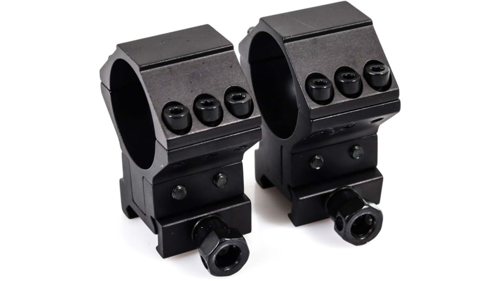 Wulf Optics WULF 40 MOA Adjustable 2 Piece Rifle Scope Rings, 6 Screw, Picatinny, Black, 30mm, WU8020