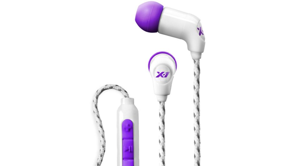 X-1 Audio Momentum In-Ear Ultra Light Headphones - WHITE &amp; PURPLE H2O-MM-IE1-PE