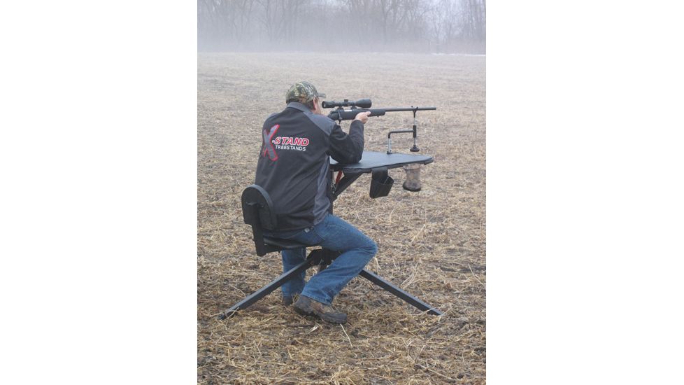 X-Stand X-Ecutor 360 Swivel Shooting Bench with Backrest, Black, XASB34