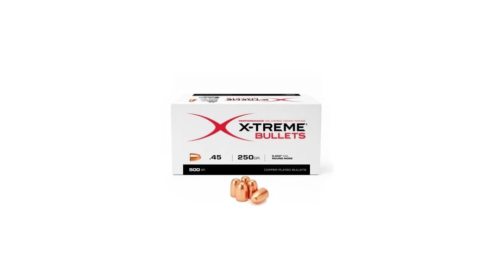 X-Treme Bullets .45 ACP Caliber Pistol Bullets, 250 Grain, Round Nose