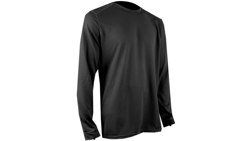 XGO Phase 1 Performance Mens Longsleeve Crew, Black, Large, 1G11AQ-L-60