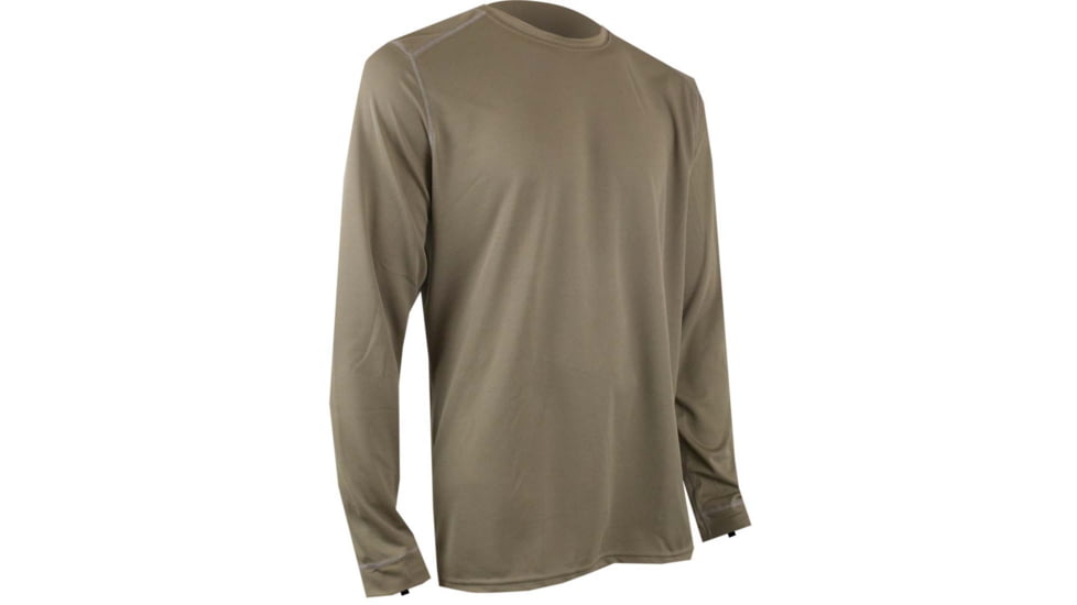XGO Phase 1 Performance Mens Longsleeve Crew, Tan 499, Small, 1G11AQ-S-499