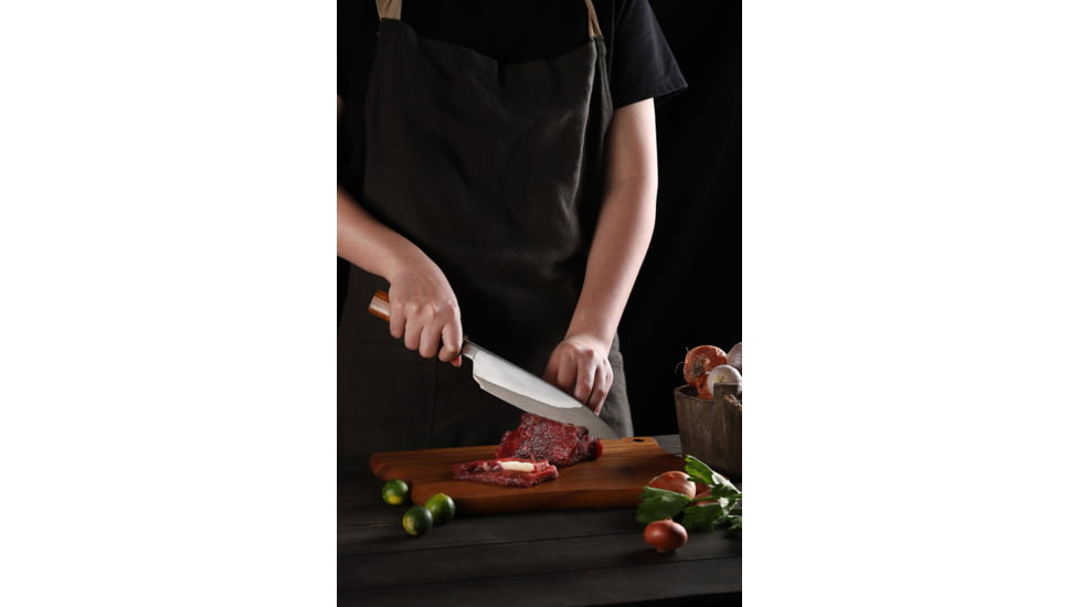 Xin Cutlery 12.5in Iron Wood Chef's Knife, 12.5in Overall, 8in Acid Etched 440C Steel Blade, Ironwood Handle, XC138