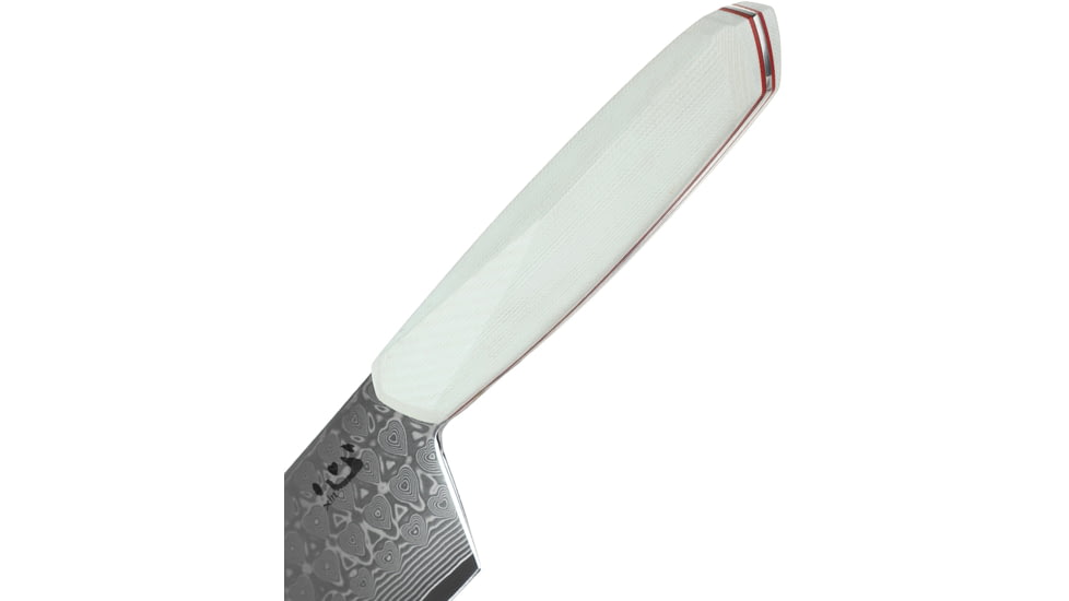 Xin Cutlery XinCore Damascus White Chef's Knife, 14in Overall, 8.25in Damascus Steel Blade, White Sculpted G10 Handle, XC127