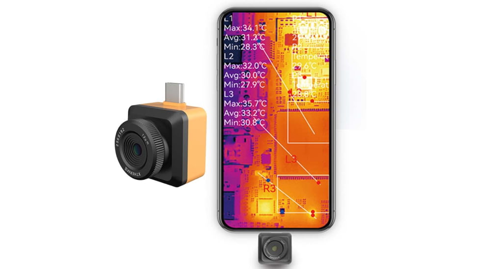 Xinfrared Cell Thermal Camera, 8mm Macro Lens, Yellow, Medium, T2SPlus