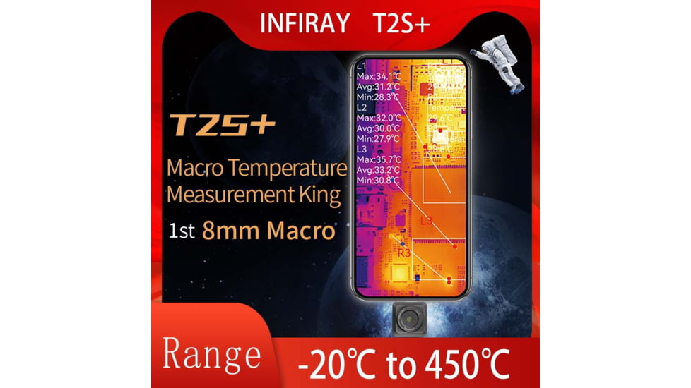 Xinfrared Cell Thermal Camera, 8mm Macro Lens, Yellow, Medium, T2SPlus