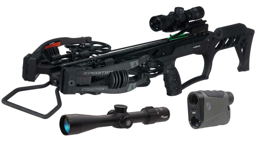 Xpedition Archery Xpedition Xtraction 400 Sig BDX Crossbow Package, Black/Black, XACW1005SIGK