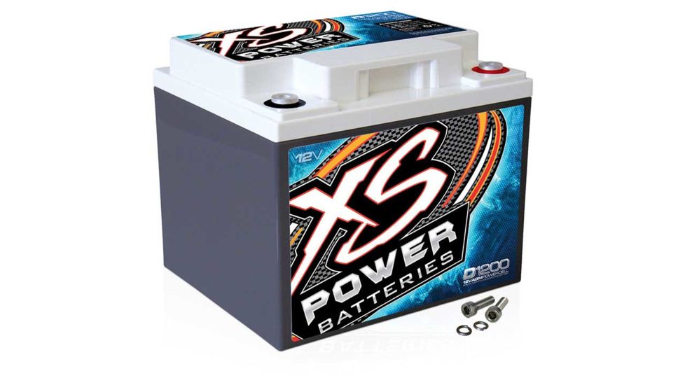 XS Power D1200 AGM Deep Cycle 12 Volt Battery - 2600A, 725CA, 44Ah, 1500/3000W, White D1200