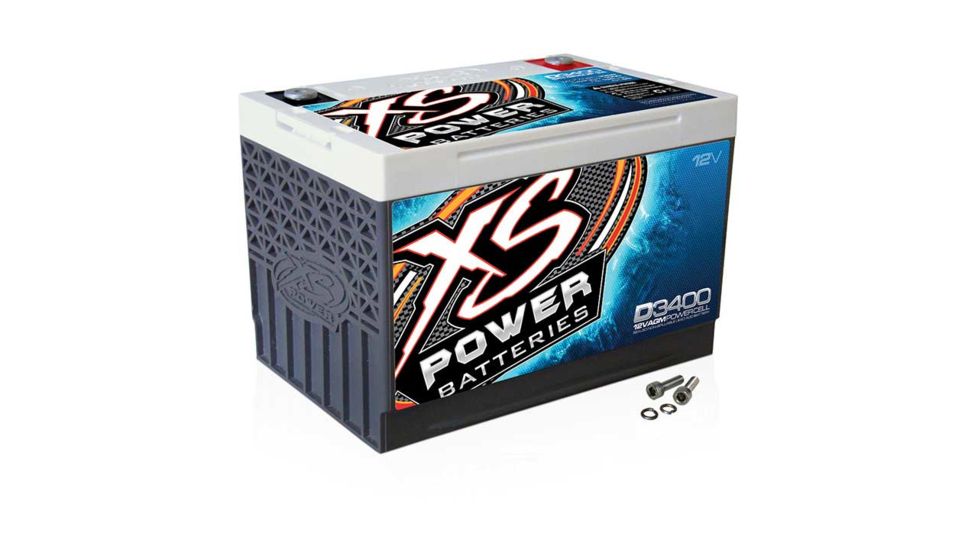 XS Power D3400 AGM Deep Cycle 12 Volt Battery - 3300A, 1000CA, 67Ah, 2500/4000W, White D3400