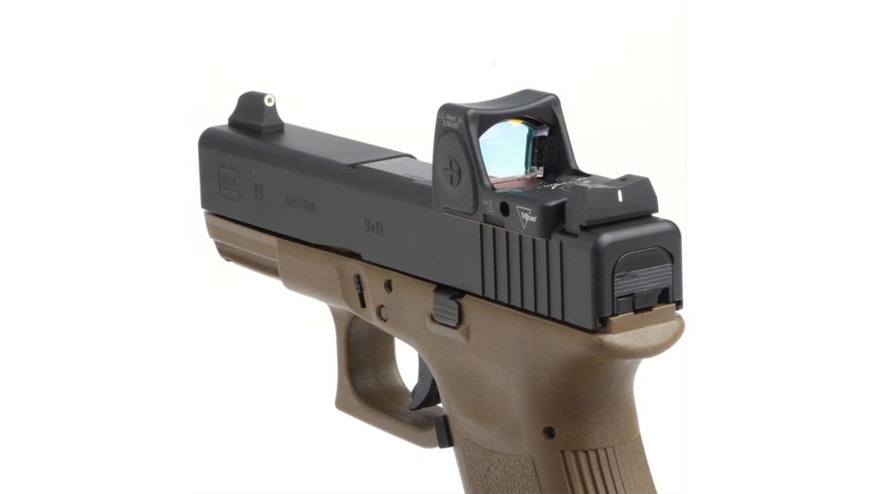 XS Sight Systems DXW Standard Dot for Glock Suppressor Height 17,19,22-24,26,27,31-36,38, Tritium Front, White Stripe Rear GL-0004S-4