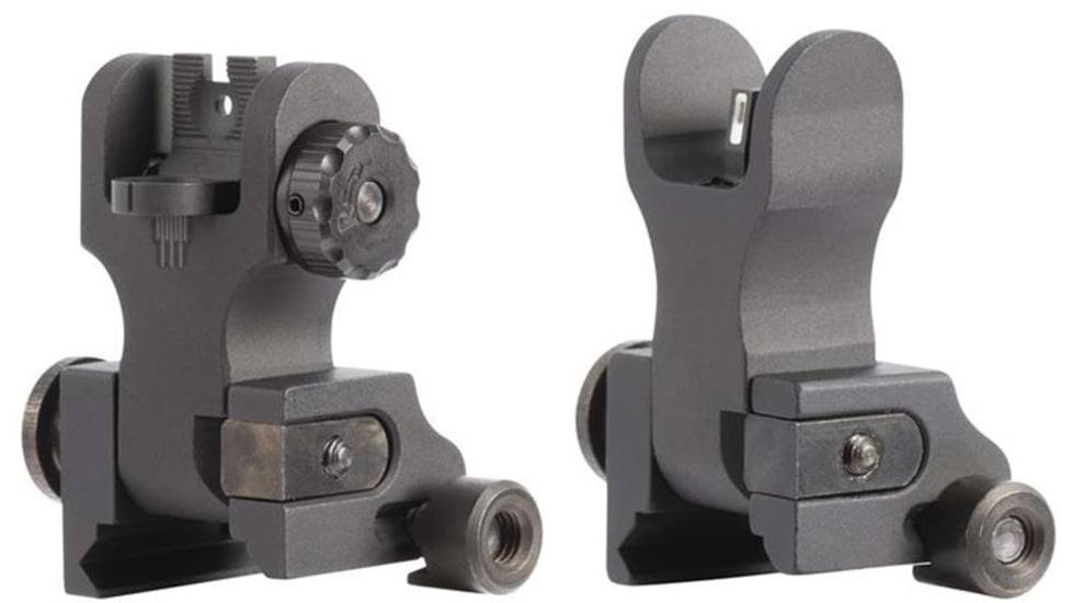 XS Sight Systems Flip-up Rifle Tritium Sights w/ CSAT &amp; Tritium Stripe, Matte Black, Standard, AR-3001-7