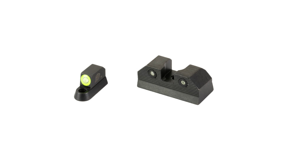 XS Sights R3D, 2.0, Standard Height Tritium Night Sight, For CZ P10, Green Front Outline, Green Tritium Front/Rear, CZ-R202S-6G
