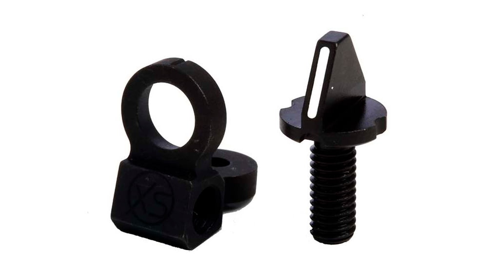 XS Sight Systems Same Plane Rear w/0.080W White Stripe Front Rifle Sights, AR Mil-Spec, Matte Black, Standard, AR-0001-1
