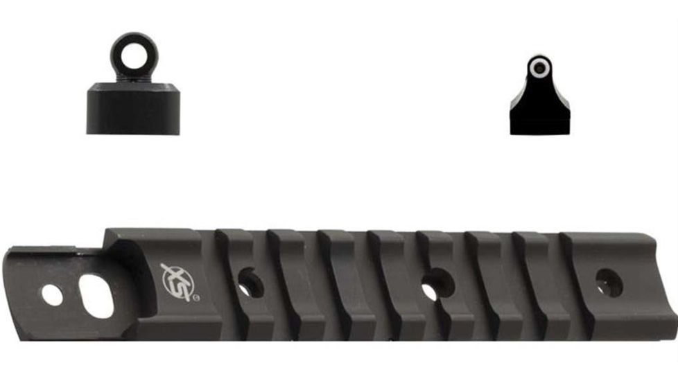 XS Sight Systems Shortrail, Ghost Ring w/Standard Dot Tritium Shotgun Sights, Remington 870, Matte Black, Standard, RE-4002R-4