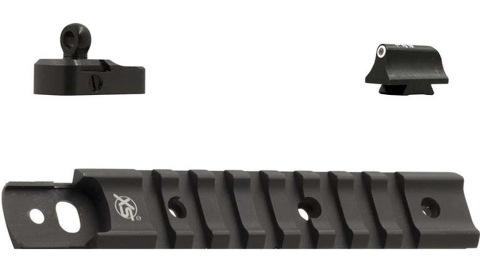 XS Sight Systems Shortrail, Ghost Ring w/Standard Dot Tritium Shotgun Sights, Remington 870, Matte Black, Standard, RE-4002R-4