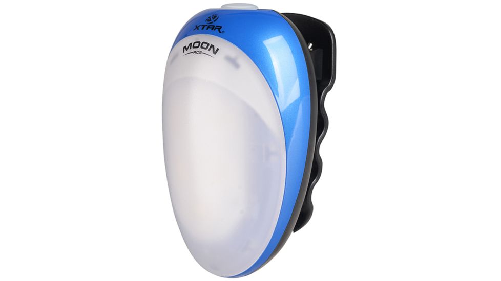 XTAR Moon RC2 Multipurpose Rechargeable Clip Light - 120 Lumens - Includes 1x 18650 Battery and USB Cable, Blue, AF034001