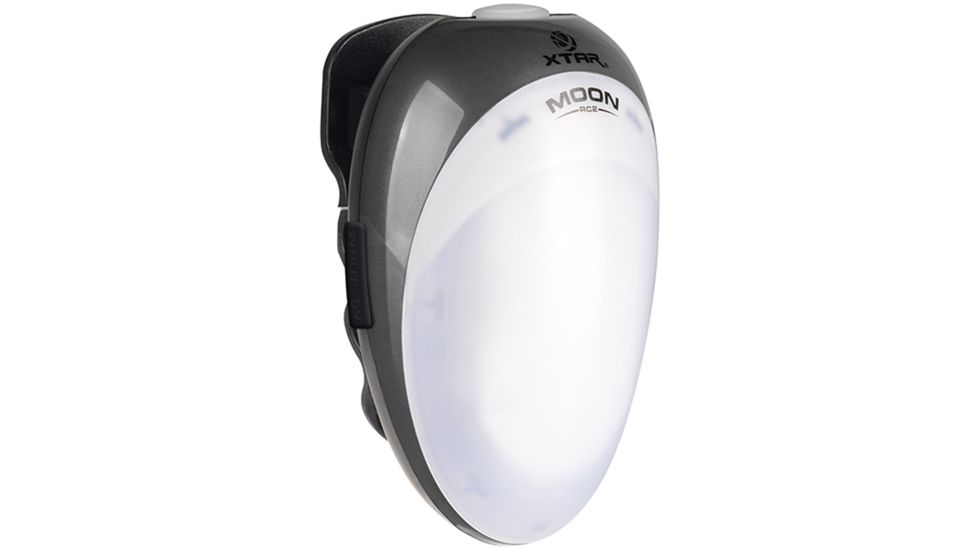XTAR Moon RC2 Multipurpose Rechargeable Clip Light - 120 Lumens - Includes 1x 18650 Battery and USB Cable, Gray, AF034002