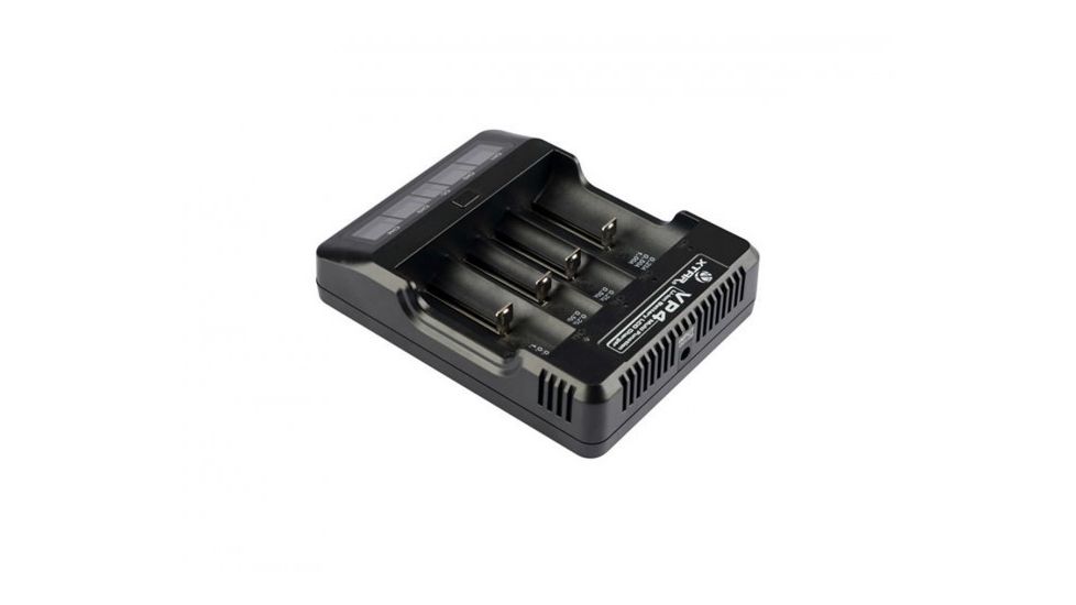 XTAR VP4 4-Bay Smart Battery Charger with LCD Digital Display, Black XTAR-VP4