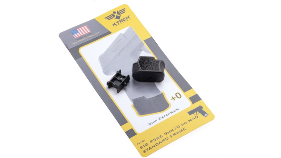XTech Tactical MTX 365 9 mm Grip Extension, Black, 0, XTT132-P365-PLUS-0