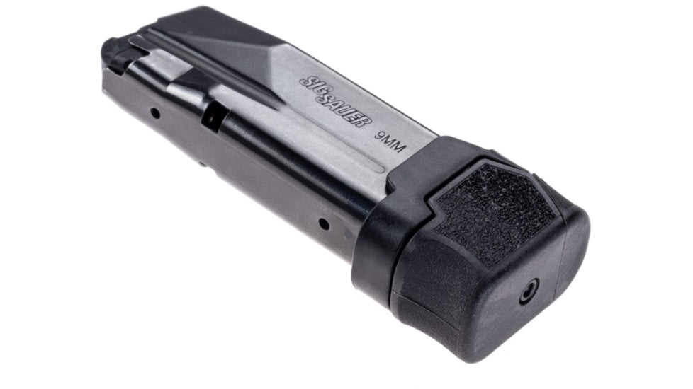 XTech Tactical MTX 365 9mm 3 Round Magazine Extension for 12 Round P365, Black, 3, XTT132-BLK-P365-12RD