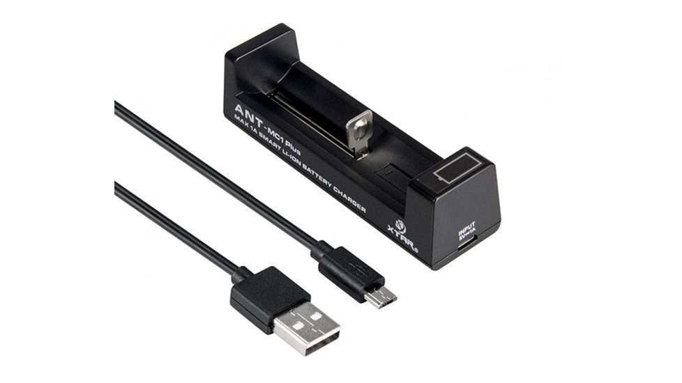 XTAR MC1 Plus, Portable Li-Ion Battery Charger, Single Bay, Constant Current, USB Chargeable, Black XTAR-MC1-PLUS