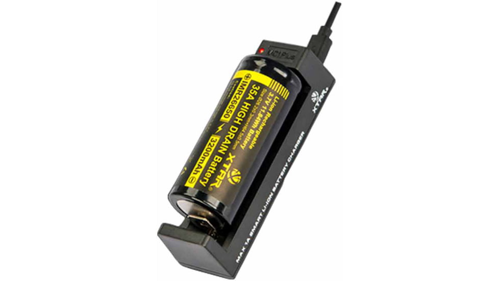 XTAR MC1 Plus, Portable Li-Ion Battery Charger, Single Bay, Constant Current, USB Chargeable, Black XTAR-MC1-PLUS