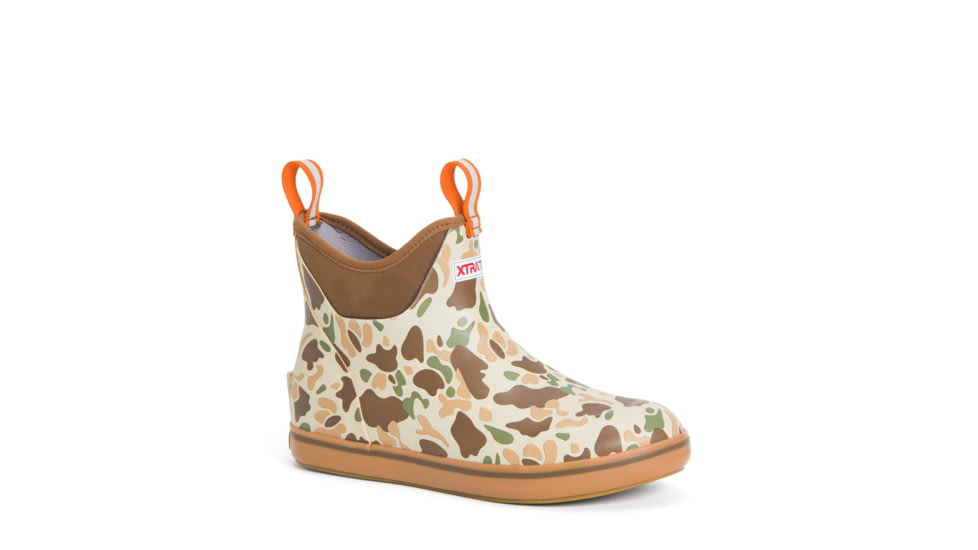 Xtratuf 6 in Ankle Deck Boot - Men's, Basic Duck Camo/Indian Tan/Bison, 10, XMAB-DCAM-CAM-100