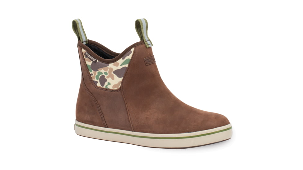Xtratuf Leather 6in Ankle Deck Boot - Men's, Brunette/Chocolate Brown/Duck Camo, 11, XAL-DCAM-BRN-110, EDEMO1