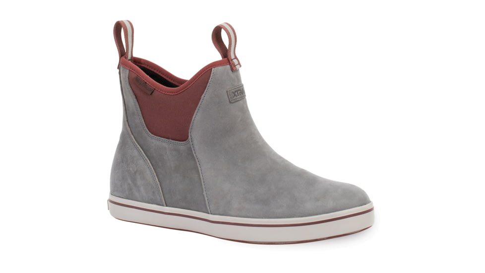 Xtratuf Leather 6in Ankle Deck Boot - Men's, ISA Dolphin/Gray/Rum Raisin, 12, XAL-101-GRY-120