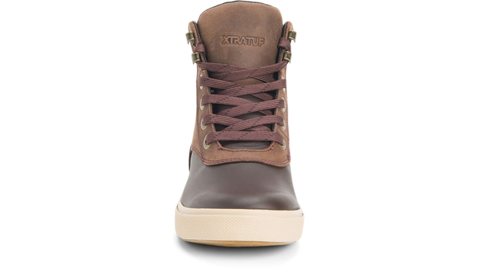Xtratuf Leather Ankle Deck Boot Lace Shoe - Womens, Brunette/Rum Raisin, 7, LALW-900-BRN-070