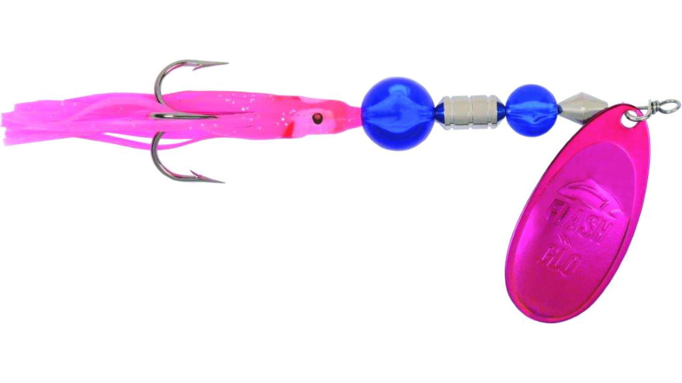 Yakima Bait Flash Glo UV Squid Casting Spinner, 1/2 oz Misty River with Pink Squid, 1136U-MR