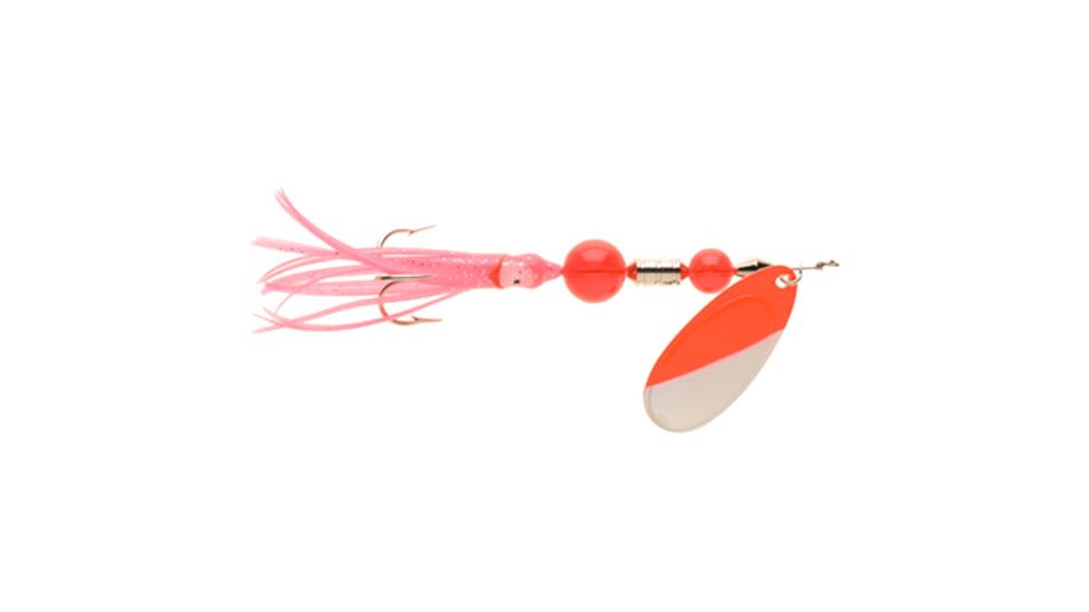 Yakima Bait Flash Glo UV Squid Casting Spinner, 3 1/2in, Red White with Pink Squid, 1125U-RW