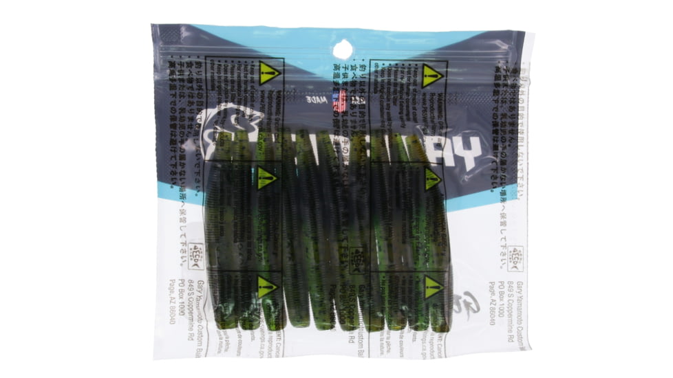 Yamamoto Baits Ned Senko Worm, 10, 3in, Green Pumpkin-Watermelon, YAM-9N3-10-912