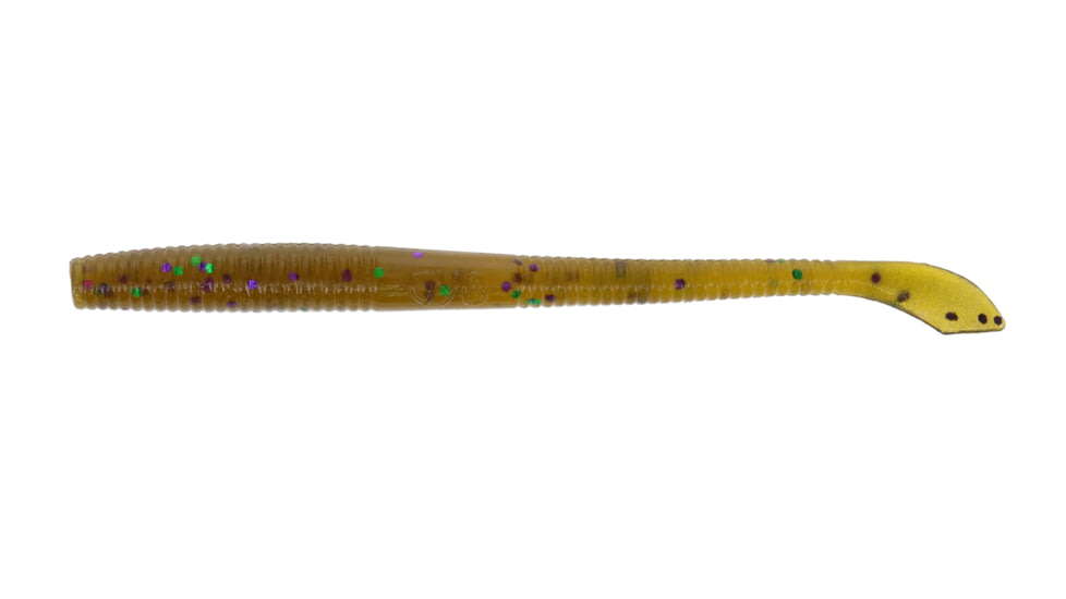 Yamamoto Baits Kut 4in Tail Worm, 20, Green Pumpkin-Green-Purple, YAM-7-20-301
