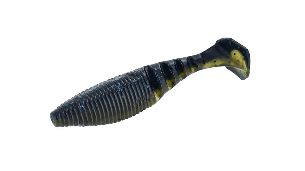 Yamamoto Baits Paddle Tail Zako Soft Bait, 5, 4in, Black-Blue, YAM-134P-05-991
