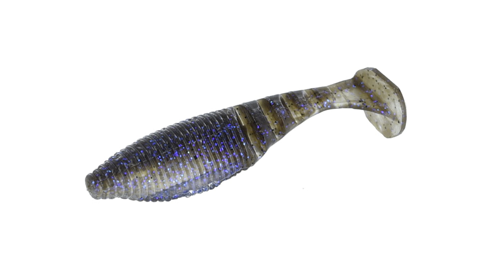 Yamamoto Baits Paddle Tail Zako Shad, 5, 4in, Electric Shad, YAM-134P-05-973