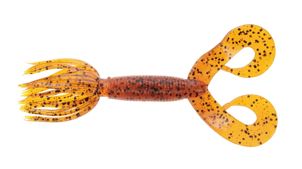 Yamamoto Baits Double Tail 5in Hula Grub, 10 Pack, Fire Craw, YAM-97-10-9003