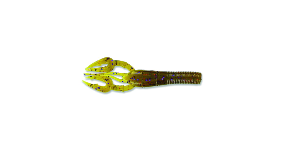 Yamamoto Baits Fat Baby Craw 3.75in, 7pk, Green Pumpkin with Purple &amp; Small Copper, 3FS-07-330