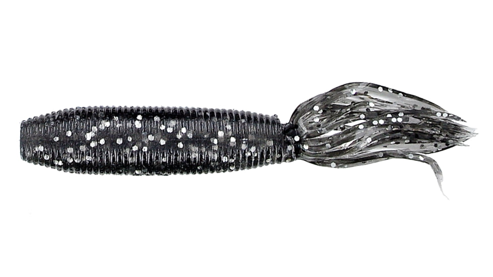 Yamamoto Baits Fat Ika Soft Bait, 10, 4in, Smoke-Silver Flake, YAM-92F-10-135