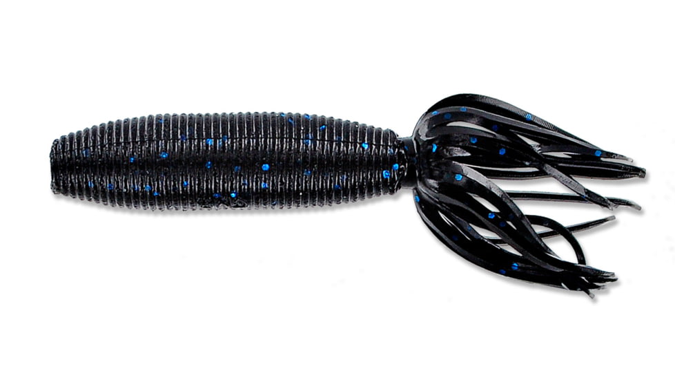 Yamamoto Baits Fat Ika Soft Bait, 10, 4in, Black with Blue Flake, 92F-10-021