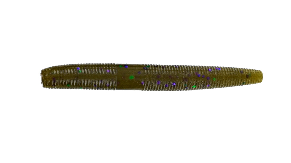 Yamamoto Baits Fat Senko Worm, Green Pumpkin w/ Green &amp; Purple Flake, YAM-9C-10-301
