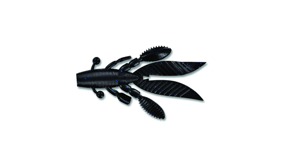 Yamamoto Baits Flappin Hog Creature Bait, 4.5in, 5pk, Black with Large Blue, FHL-05-021
