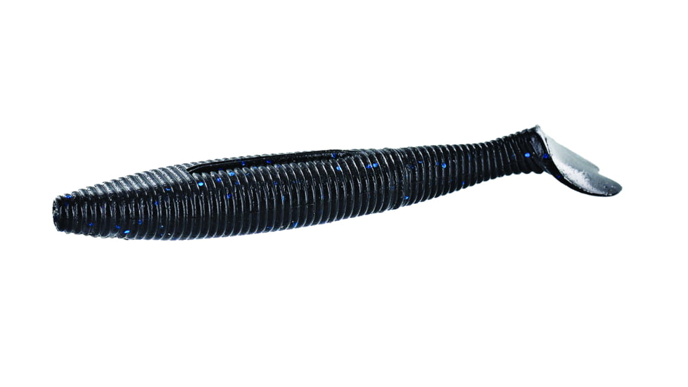 Yamamoto Baits Heart Tail 4.5in, 5pk, Black with Large Blue, 128-05-021