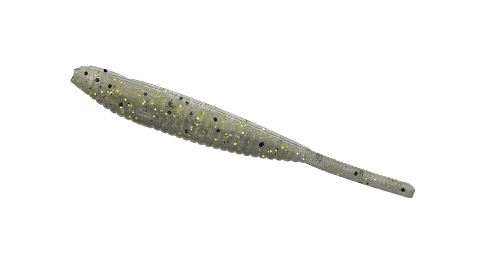 Yamamoto Baits Shad Shape Worm 3.75in, 0/8 w/ Chartreuse, YAM-68L-10-9002