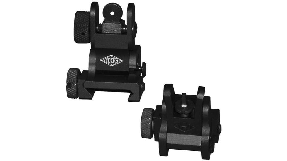Yankee Hill Machine Flip Front and Rear Sights Set, Black, YHM-8027