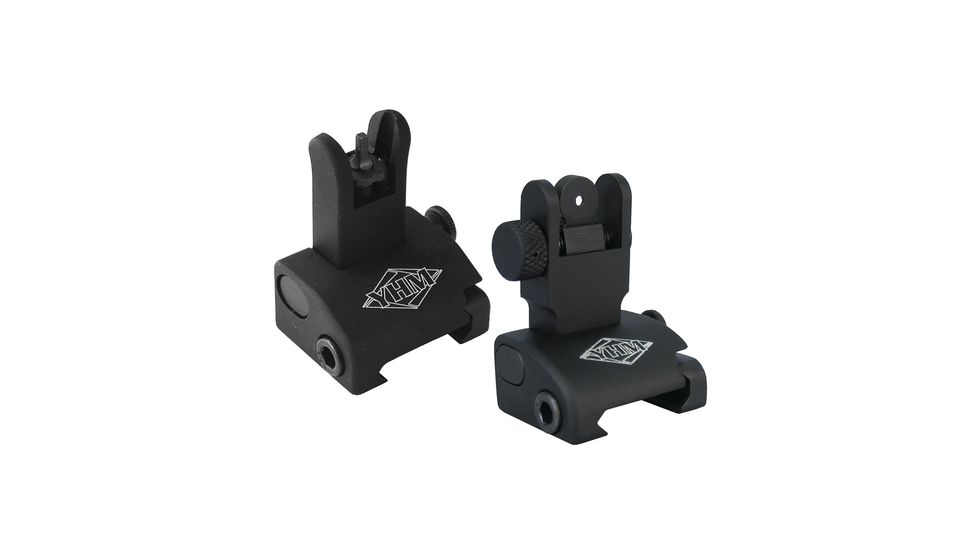 Yankee Hill Machine Quick Deploy Top Mounted Deployable Front and Rear Sight, Black, YHM-5040
