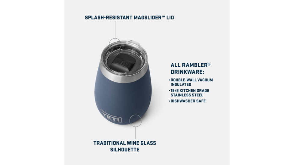 Yeti Rambler 10 oz Wine Tumbler, Charcoal, 21071501183