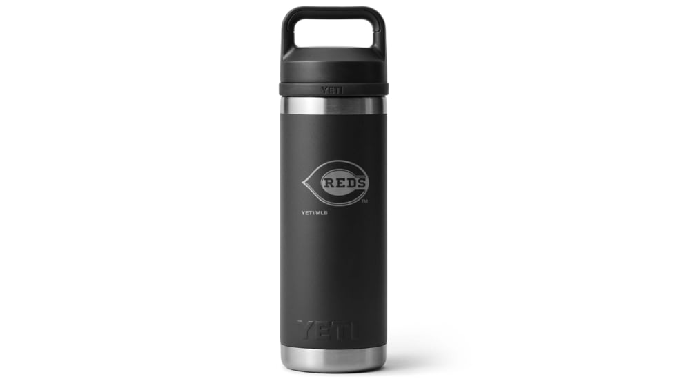 Yeti Rambler 18 oz Water Bottle w/Chug Cap, Black/MLB Reds, 28100006712