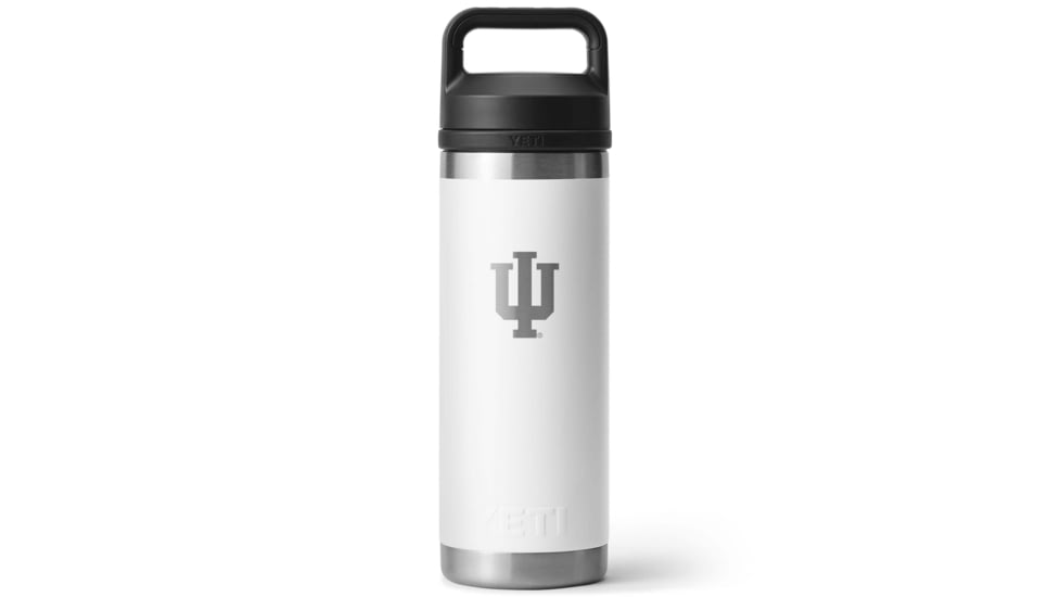 Yeti Rambler 18 oz Water Bottle w/Chug Cap, White/NCAA Indiana, 28100006873